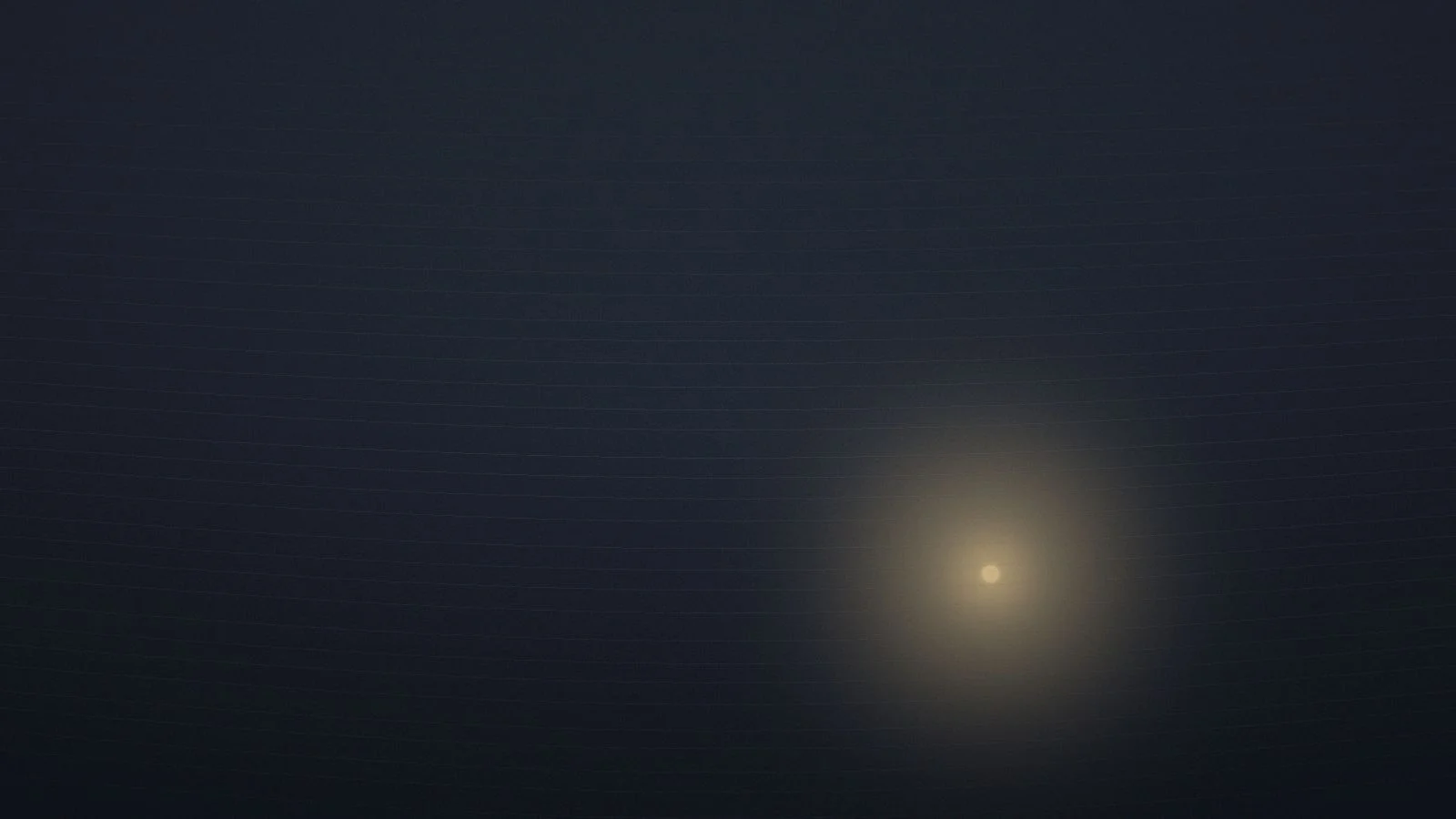 Abstract graphic of a soft warm glow over faint horizontal lines on a dark blue background