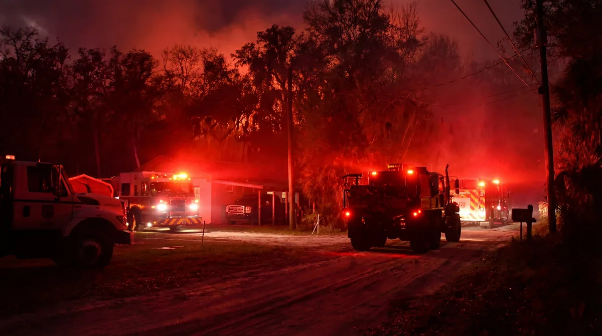 Brevard firefighters and Forest Service contain 20-acre fire near Mims