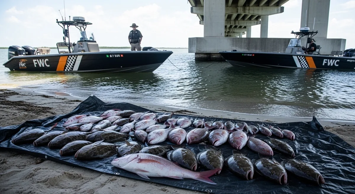 FWC Officers Recover Illegal Fish Catch Under SR-520 Bridge in Brevard County