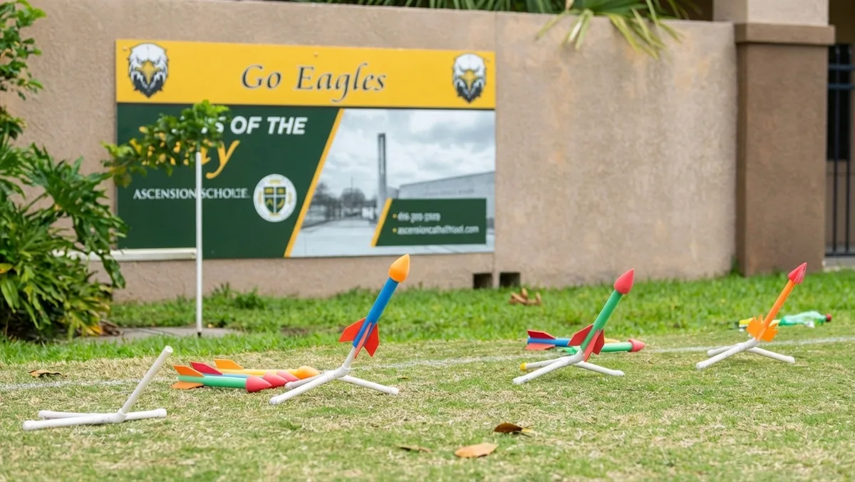 Students launch rockets at Ascension Catholic School's 'Space Day'